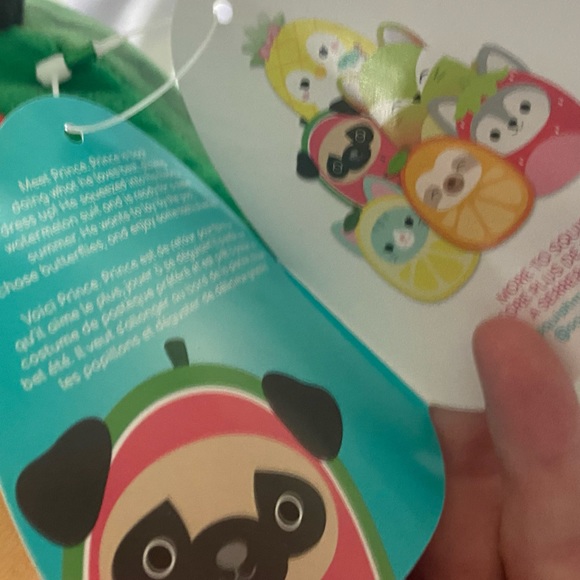 NWT 8” Prince the Pug in Watermelon Costume SQUISHMALLOWS - Picture 4 of 4